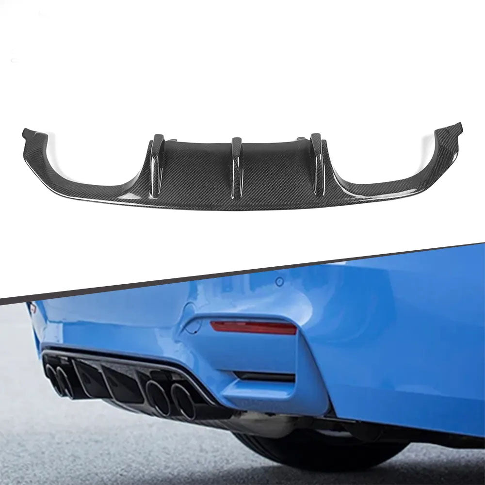 BMW F-Chassis F80 M3 F82 M4 M Performance Style Carbon Fiber Rear Diffuser