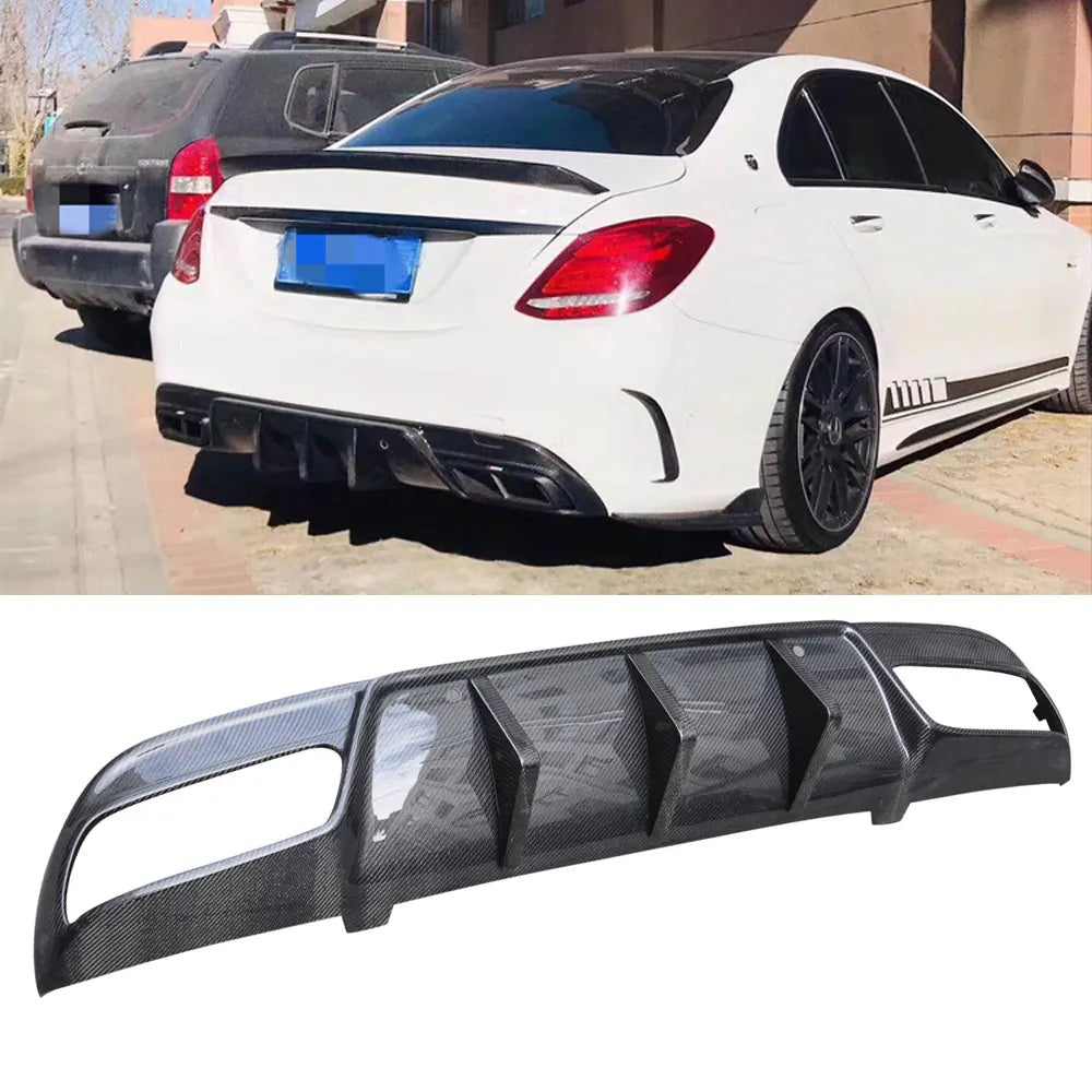 W205 C-Class Carbon Fiber Rear Diffuser