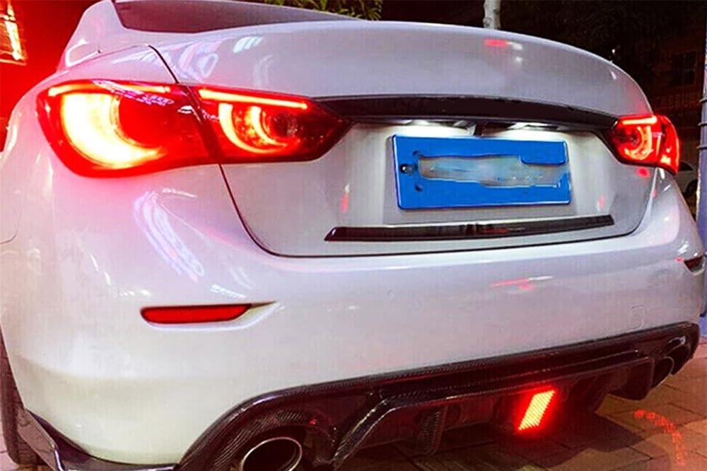 Infiniti Q50 Q50L Carbon Fiber Rear Diffuser With LED