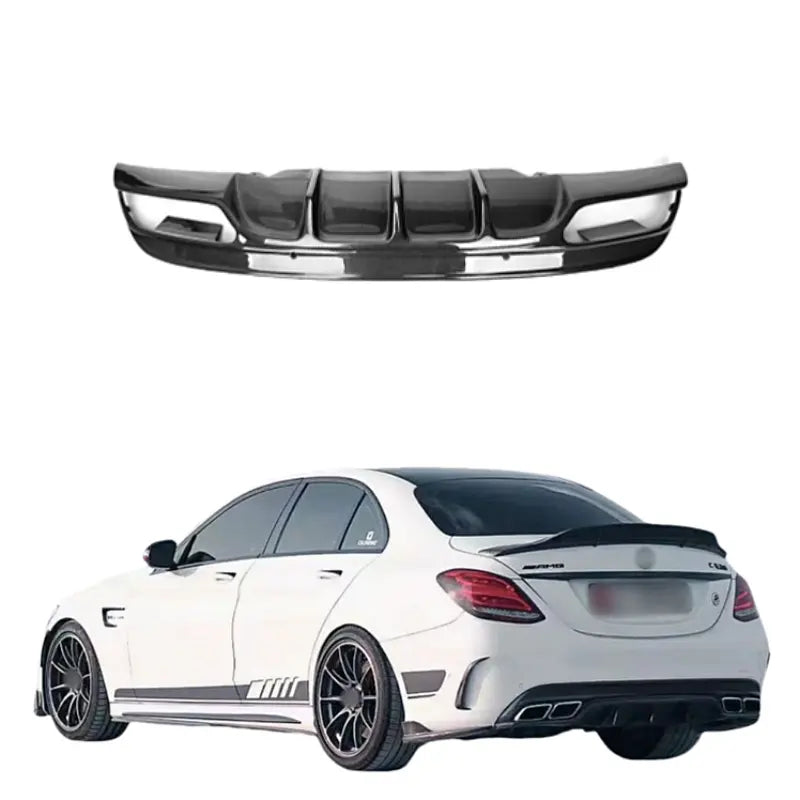 W205 C63 C43 AMG FD Style Carbon Fiber Rear Diffuser